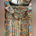 For Love & Lemons New  Brittany Floral Sheer Ruffled MIDI Balloon Sleeve Dress XS Photo 5