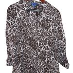 Karen Scott  Woman floral print blouse with adjustable tab sleeves 3X Photo 1