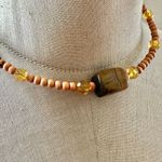 Brown bead, Tiger’s Eye & yellow Beaded choker Necklace Photo 3