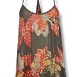 All Saints Dark Gray Orange Sequined Silk Top - Size 12 Photo 1