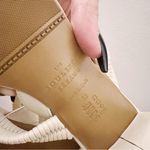 Sézane Sezane High Arielle Sandals Ecru Ivory Leather Brass Buckle Heels Photo 3