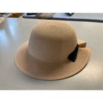 Hat pale pink paper braid black bow accent Pink Photo 1