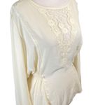 Downeast Basics Ivory Lace Front Blouse Peplum Waist NWT XL Photo 2