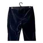 Vince  Pants Women Large Black Velvet Straight Leg Split Hem Ankle Holiday Preppy Photo 4