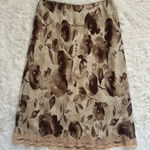 International concepts Vintage INC Y2K Skirt Floral 100% Silk Floral Brown Sz 2 Photo 0