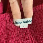 Roller Rabbit  Red Smocked Ruffle Tank Top L Cottagecore Feminine Summer Peplum Photo 2