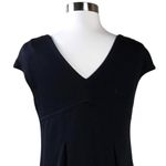 Vince  Bubble Black Dress Wool Beaded Round Neck Short Sleeves V-Back Small EUC Photo 4