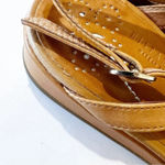 Hispanitas Tan Leather Mary Janes Women’s Size 38 EU Floral Cutout Embroidered Photo 8