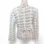 POL One Size White Cropped Crochet Boho Coastal Layering Top Cottage Core Fairy Photo 3