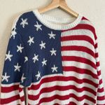 Grayson Threads Pull Over Cable Knit American Flag Novelty Sweater Graphic S Photo 1