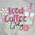 Gildan Iced Coffee Girly Floral Womens Medium T-Shirt Photo 1