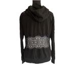 Venus Retro Black Lace Lightweight Hoodie Long Sleeve Women’s Size XS Photo 4