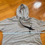 DKNY  Sport Cropped Cotton Fleece Logo Hoodie; Grey Sz Large Photo 11