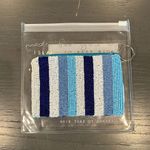 NWOT Island to East Side Blue and White Beaded Coin Purse Pouch Photo 0