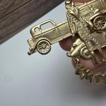 AJC Expensive Lady With Scottie Terrier & Luxury Cars Gold Tone Brooch Signed Photo 8