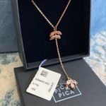 NWT European Pink Gold Plated Silver Necklace Photo 2
