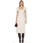 Free People  Madsen Midi Dress in Oatmilk Size Large Photo 3