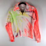 RE/DONE Womens Hanes 70s Half Zip Sweatshirt Pullover Tie Dye Cotton Orange XS Photo 2