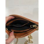 Like new! Brown Vegan leather‎ thin cross body gold chain Bag Photo 8