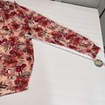 Torrid  Pink Floral Chiffon‎ Smocked High Mock Neck Long Sleeve Blouse Size 3X Photo 8