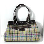 Coach Penelope Tattersall Colorful Plaid Wool Shoulder Bag Purse Photo 2