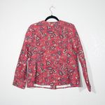 appleseed's Appleseed’s Red Floral Cotton Blazer Jacket Size 14 Photo 5