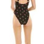 We Wore What Ruched Cup One Piece Swimsuit Black Cherries XL Photo 1