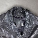 Coach  Alexis‎ Black Double Breasted Leather Short Trench Coat Jacket Sz S Photo 1