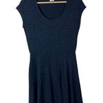 Splendid Navy Blue Leopard Print Short Sleeve A-Line Mini Dress S Photo 0