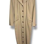 Ann Taylor Vintage Tan Button Down Trench Coat Jacket Dress Photo 0