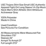 USC Authentic Apparel USC Trojans Shirt Size Small Fight On! Long Sleeve 1/4 Zip Mock Neck Unisex Photo 1