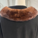 Source Unknown Vintage 1950s Women’s Black Dress Coat with‎ Fur Collar Hollywood Glamour Large Photo 3