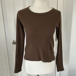 Brandy Melville Cutest Brown  Long Sleeve Thermal Top Photo 1