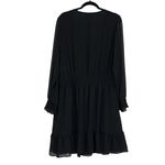 Vince Camuto ‎ Women's Black Smocked Waist Long Sleeve V-Neck Wrap Dress Size 3X Photo 2
