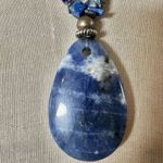 Artisan Blue Sodalite Pendant Necklace on Suede Cord Photo 3