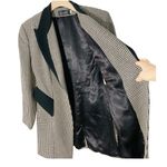 VINTAGE 90s B Louise Houndstooth Blazer Black Size 6 Photo 6