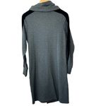 Soft Surroundings Moderne Cowl Neck Herringbone Sweater Dress Velvet Trim sz XS Photo 5