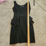 Bebe Size 4 Hour Glass Little Black Dress Stretchy Frill Cocktail Party Dress Photo 9