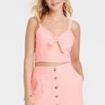 Universal Threads universal thread coral linen blend crop top NWT Photo 1