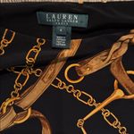 Ralph Lauren  Black and Gold horse bit Chain Pattern Midi Dress equestrian size 4 Photo 3