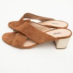 L'Agence L’AGENCE - Gabriella Crossover Suede Block Heel Mules Photo 2