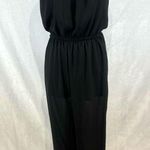 Iris black strapless pleated wide leg jumpsuit size medium Photo 0