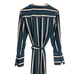 Equipment Connell Blue Striped Long Sleeve Belted Silk Shirt Dress Size Small Photo 12