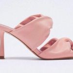 ZARA pink thick strap mule heel sandals blogger style | US 10, EU 41 Photo 0