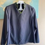 Cherokee  unisex Large uniform scrub long sleeve top grey and green stretchy Photo 0