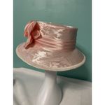 Vintage 1950s Giovanni Pink Percher Hat Floral Trim Silk Bow Cocktail Tilt Hat Photo 4
