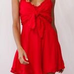 Selfie Leslie Tie Front Red Mini Dress Photo 0