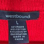 Westbound Vintage  Embroidered Pets Christmas V Neck Sweater Vest Red Large Photo 8