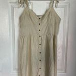 Aerie Linen Corset Dress Beige Tan Womens S Petite Mini Above Knee Summer Preppy Photo 0