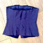 Denim tube top with gold buttons Blue Photo 1